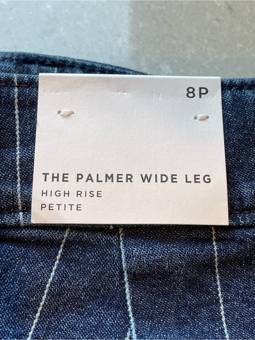 LOFT Palmer Wide Leg Jeans | Blue/White Pinstripe - Picture 9 of 12